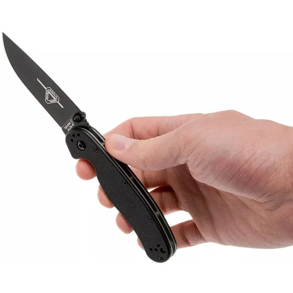 Нож Ontario Knife RAT II AUS-8 BB Black - фото 5