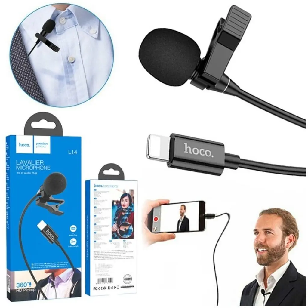 Микрофон XPRO L14 Lightning беспроводной черный (MAW-44262_563) - фото 4