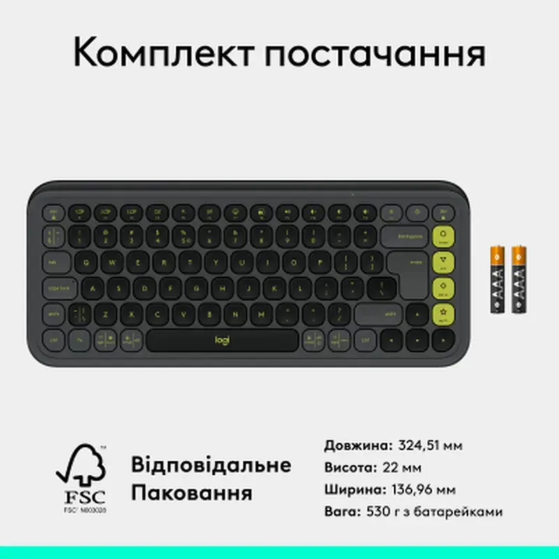Клавіатура Logitech POP Icon Keys Bluetooth UA Graphite (920-013157) - фото 9