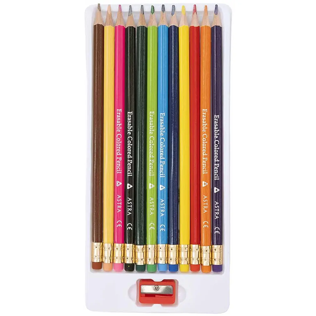 Олівці кольорові Школярик з точилкою та гумкою 12 кольорів (312119001-UA) - фото 2