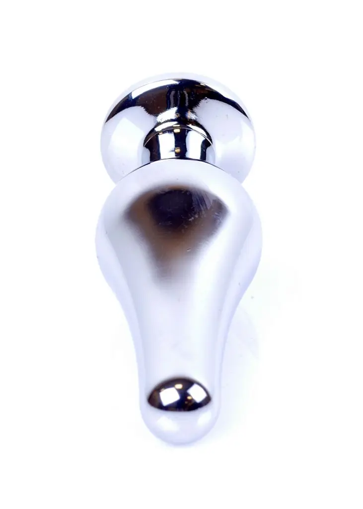 Анальна пробка з кристалом B-Series Jewellery Silver Butt Plug Black, 9,3х3 см, чорний - фото 6