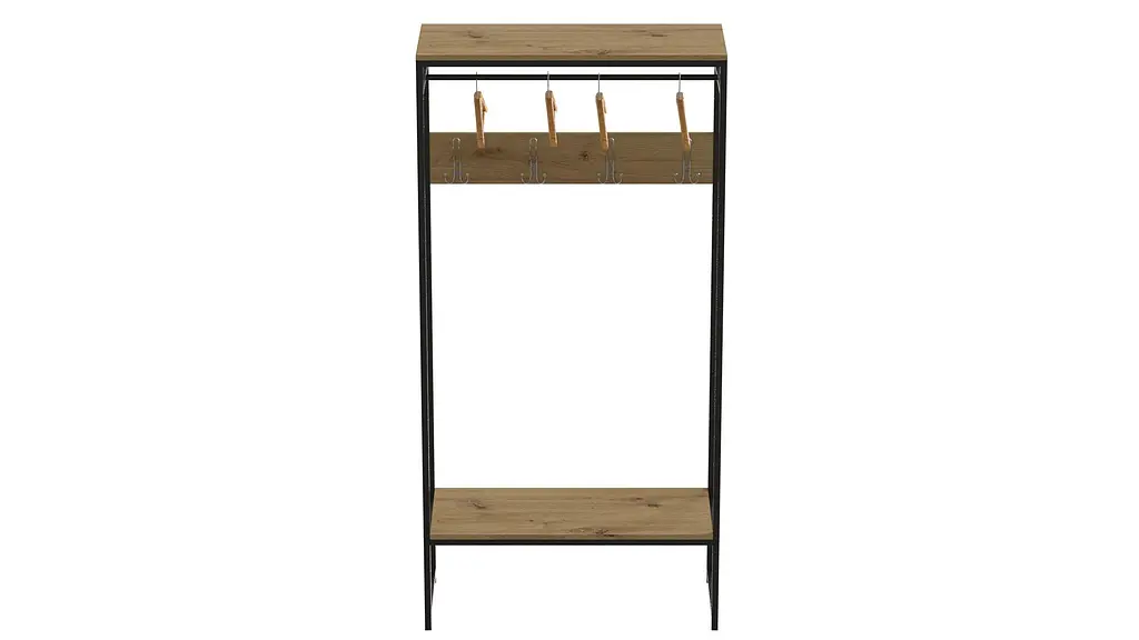 Вешалка модульная напольная Ferrum-decor Трелис 14 180x90x38 черный ДСП Дуб Артизан 16мм (FRD-104345) - фото 4