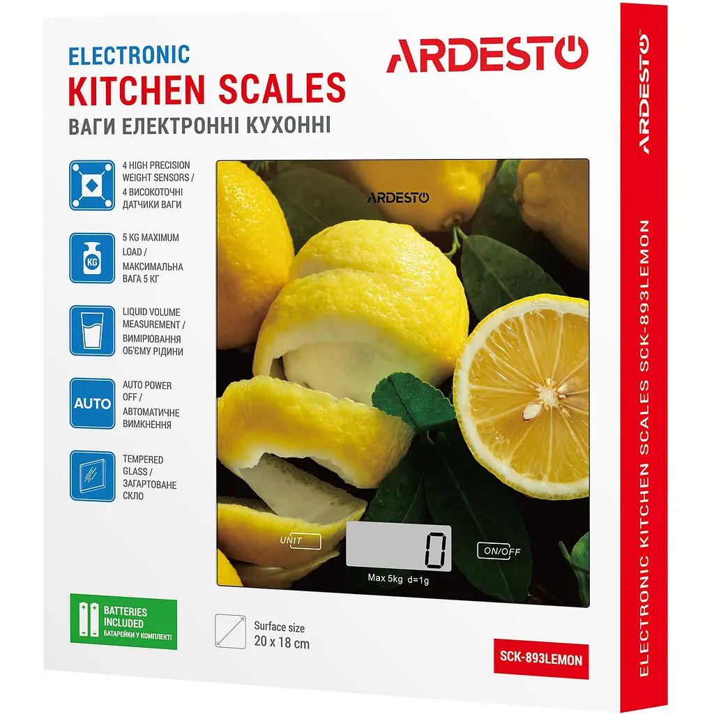 Ваги кухонні Ardesto SCK-893LEMON [138194] - фото 6
