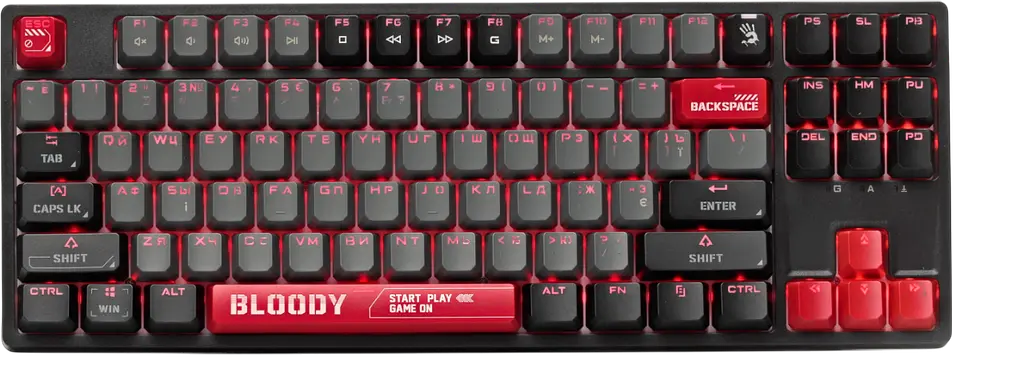 Клавіатура A4Tech Bloody S87 Energy RGB Red - фото 2