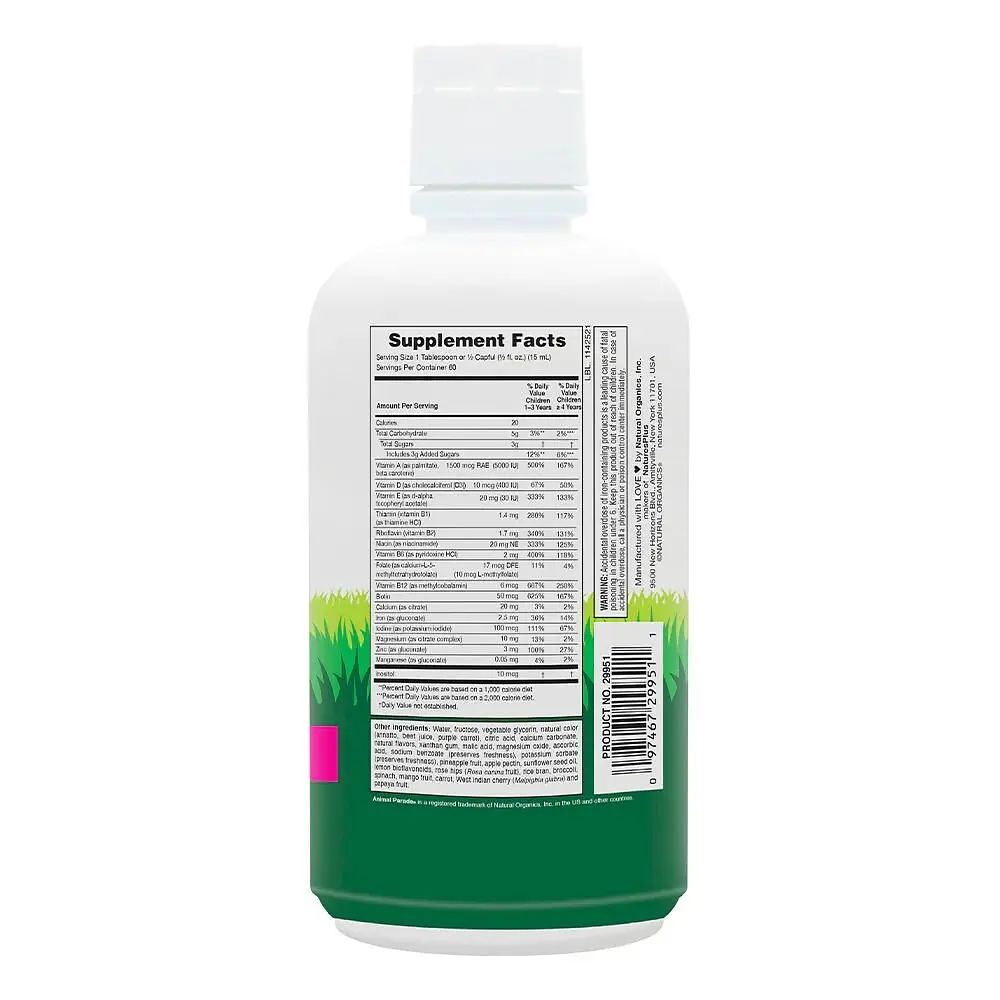 Вітаміни та мінерали NaturesPlus Animal Parade Miltivitamin Liquid 887 мл Тропічні ягоди - фото 2
