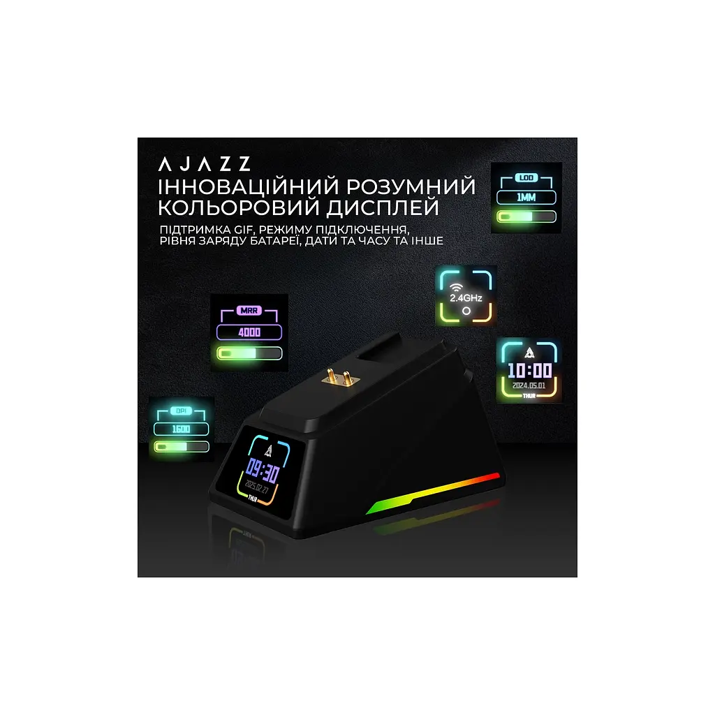 Мишка Ajazz AJ159 APEX Wireless/Bluetooth/USB Black (AJM159-A-B) - фото 12