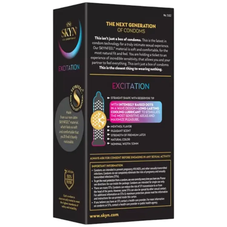 Презервативы Skyn ​​Excitation с рельефом и охлаждающим эффектом 12 шт. (ROZ6501053527) - фото 2