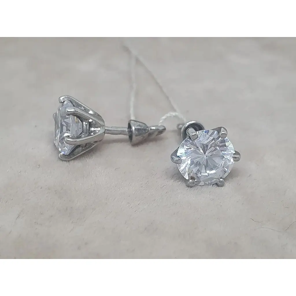 Срібні пуссети Tango з фіанітами. 520239С - фото 3