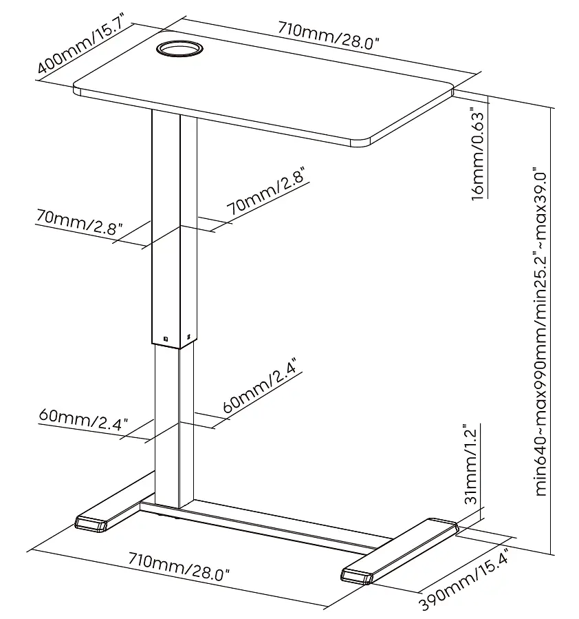 Мобільний робочий столик OfficePro White (ODM366W) - фото 13