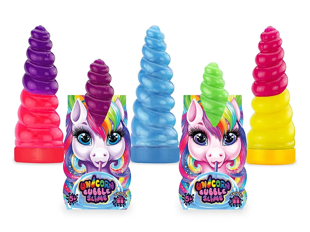 Вязкая масса Unicorn Bubble Slime, жидкий слизняк, украинская, Danko Toys - фото 2