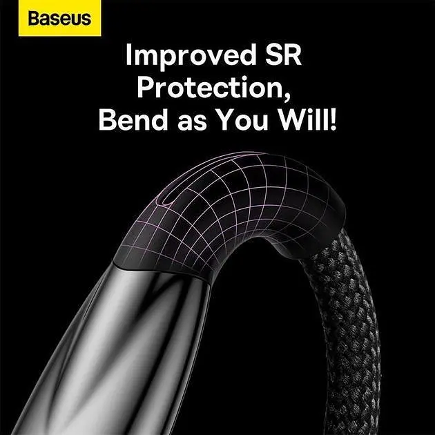 Кабель Baseus Glimmer Series Fast Charging USB-A to USB-C 100W 2m Black (CADH000501) - фото 7