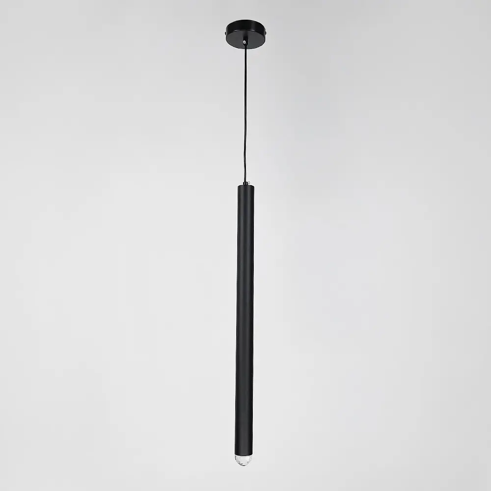 Видовжений підвіс у чорному корпусі в стилі модерн 62 см | Арт. AA 435/1 BK | Line F - фото 2