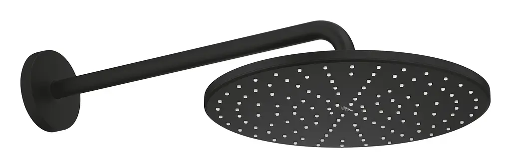 Верхній душ з душовим кронштейном 422 мм, 1 режим струменя Grohe Rainshower 310 Mono 22121KF0, Чорний матовий - фото 2