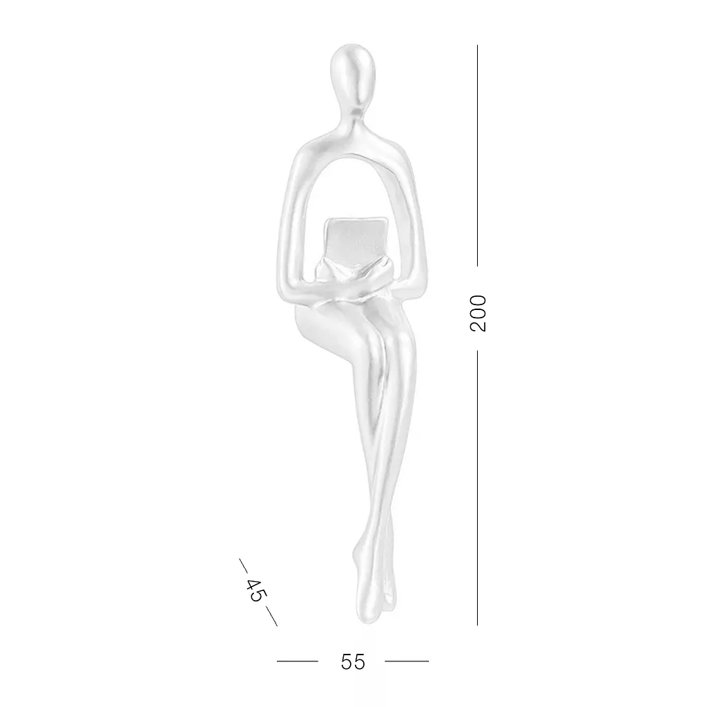 Декоративная статуэтка MBM My Home Человек с книгой белая (DH-ST-26 WHITE) - фото 3
