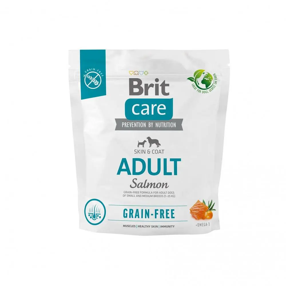 Сухий корм Brit Care Dog Grain-free Adult для собак малих і середніх порід, беззерновий з лососем 1 кг (арт.172196/558858)