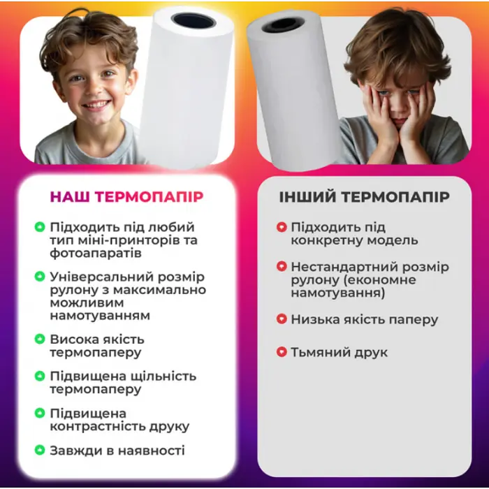 Бумага для мини термопринтера Mini Printer, набор 10 рулонов, 57×30 мм, белая - фото 5
