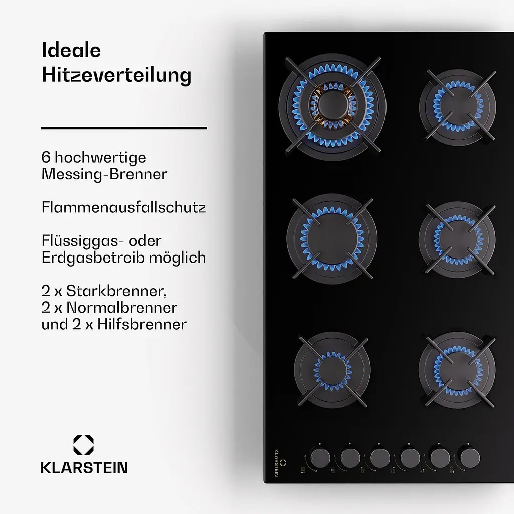 Газовая плита Klarstein Goldflame 6 (10045628) - фото 2