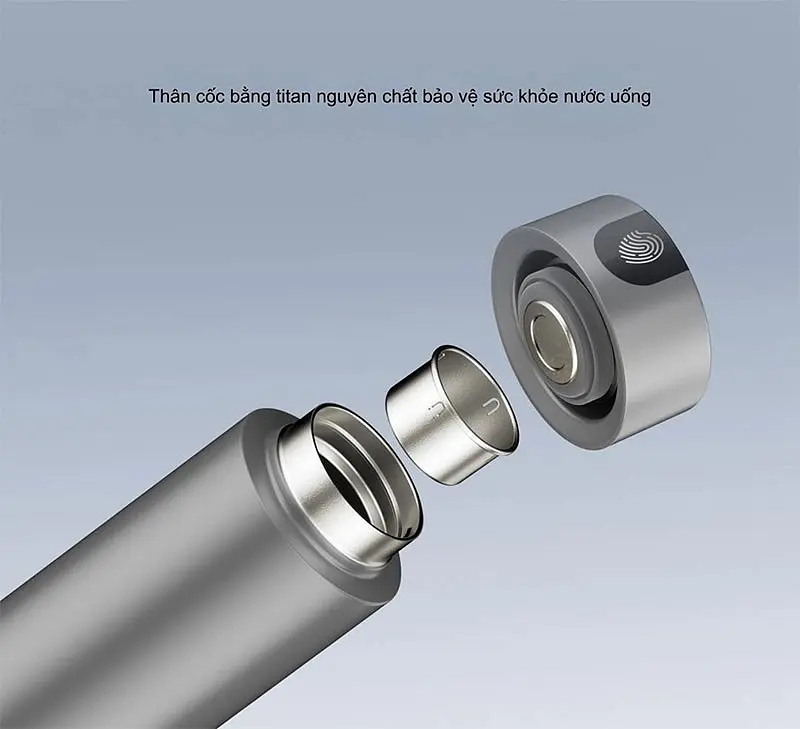 Розумний термос Qujia Pure Titanium Smart Thermos Cup 450ml Grey - фото 4