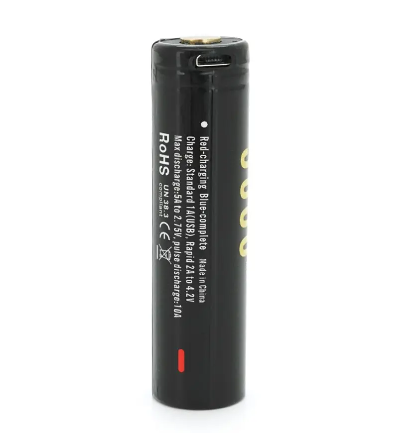 Акумулятор 18650 Li-Ion Soshine USB-3.7-3000 microUSB 5A 3000 мА·год