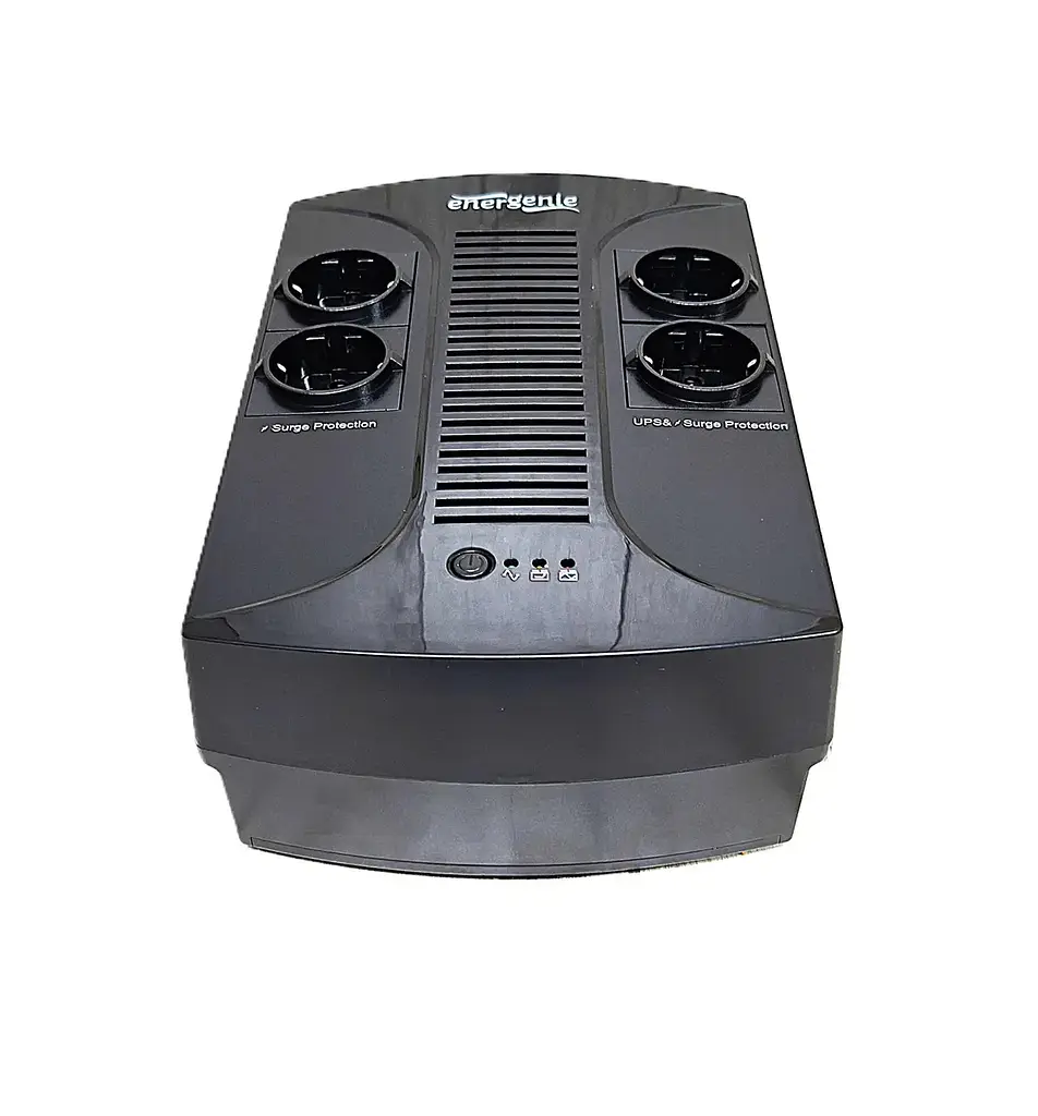 Джерело безперебійного живлення EnerGenie EG-UPS-002 850VA AVR, 8Ah, 4 євро розетки, USB, стабілізатор змінного струму - фото 2