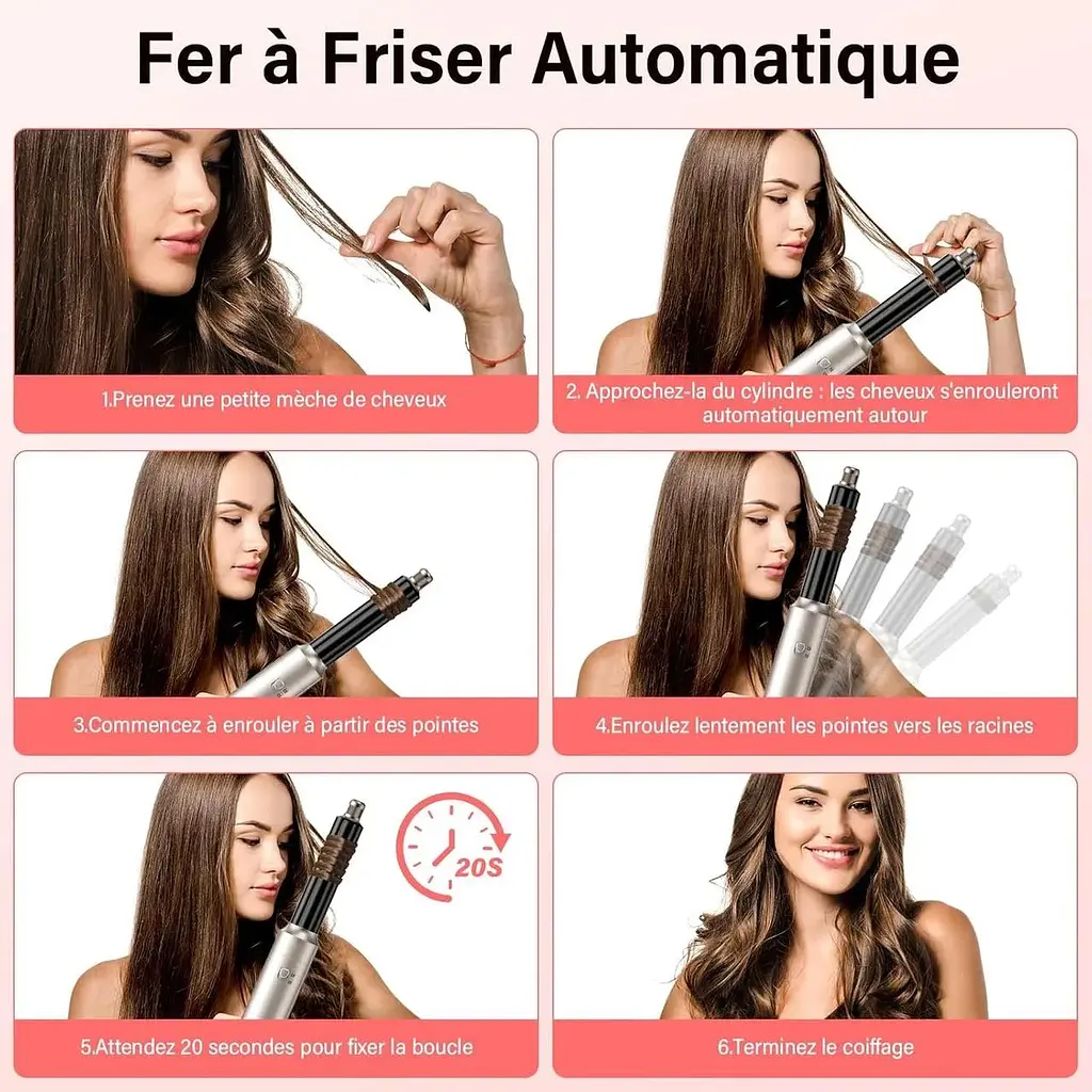 Повітряна щітка Onftrym Air Styler 6 в 1 з феном, щітка для повітродувки потужністю 1000 Вт із 3 регульованими температурами - фото 6
