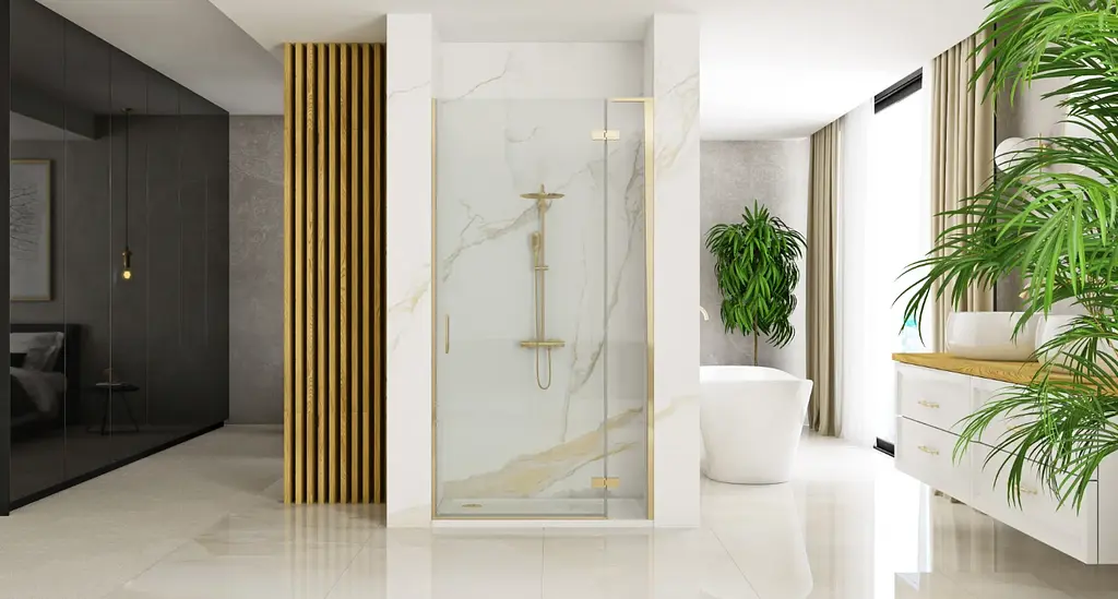 Душові двері Rea Hugo 80 brushed gold REA-K8410 - фото 4