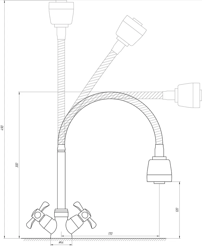 Змішувач для кухні Domino DK-H1-2N-103MA Хром - фото 4