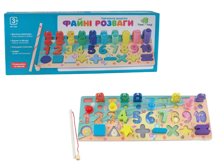 Дерев'яна дошка-сортер Магнітна риболовля. Свійські тварини, Limo Toy - фото 2
