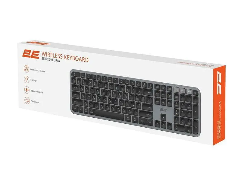 Клавіатура 2E KS240 WL BT Gray (-KS240WG) - фото 10