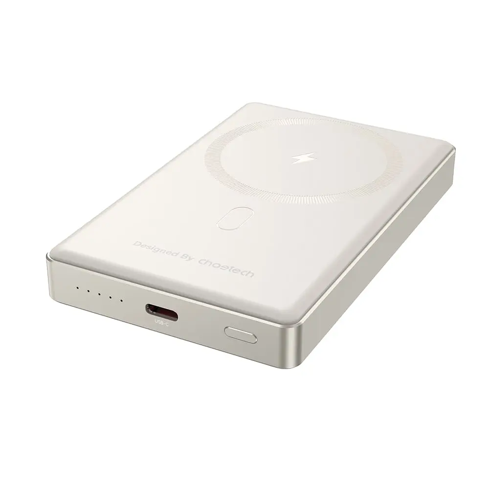 Повербанк 10000mAh Choetech B739 Silver QC3.0 PD3.0 бездротова магнітна зарядка (43-00152) - фото 2