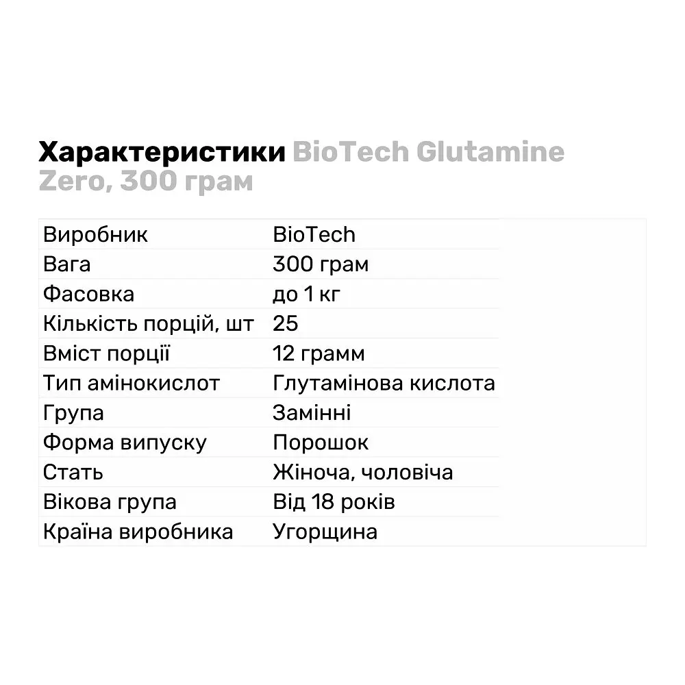Аминокислота BiotechUSA Glutamine Zero Лимон 300 г - фото 2