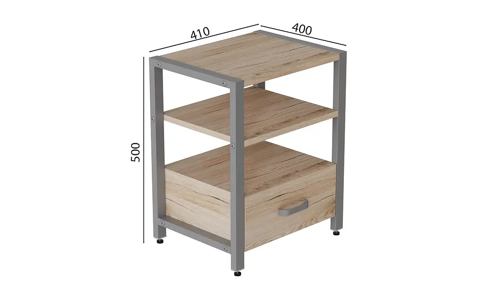 Тумба універсальна Ferrum-decor Вів'єн 1/1 50x41x40 сірий ДСП Дуб Сан-Марино 16мм (FRD-104152) - фото 2