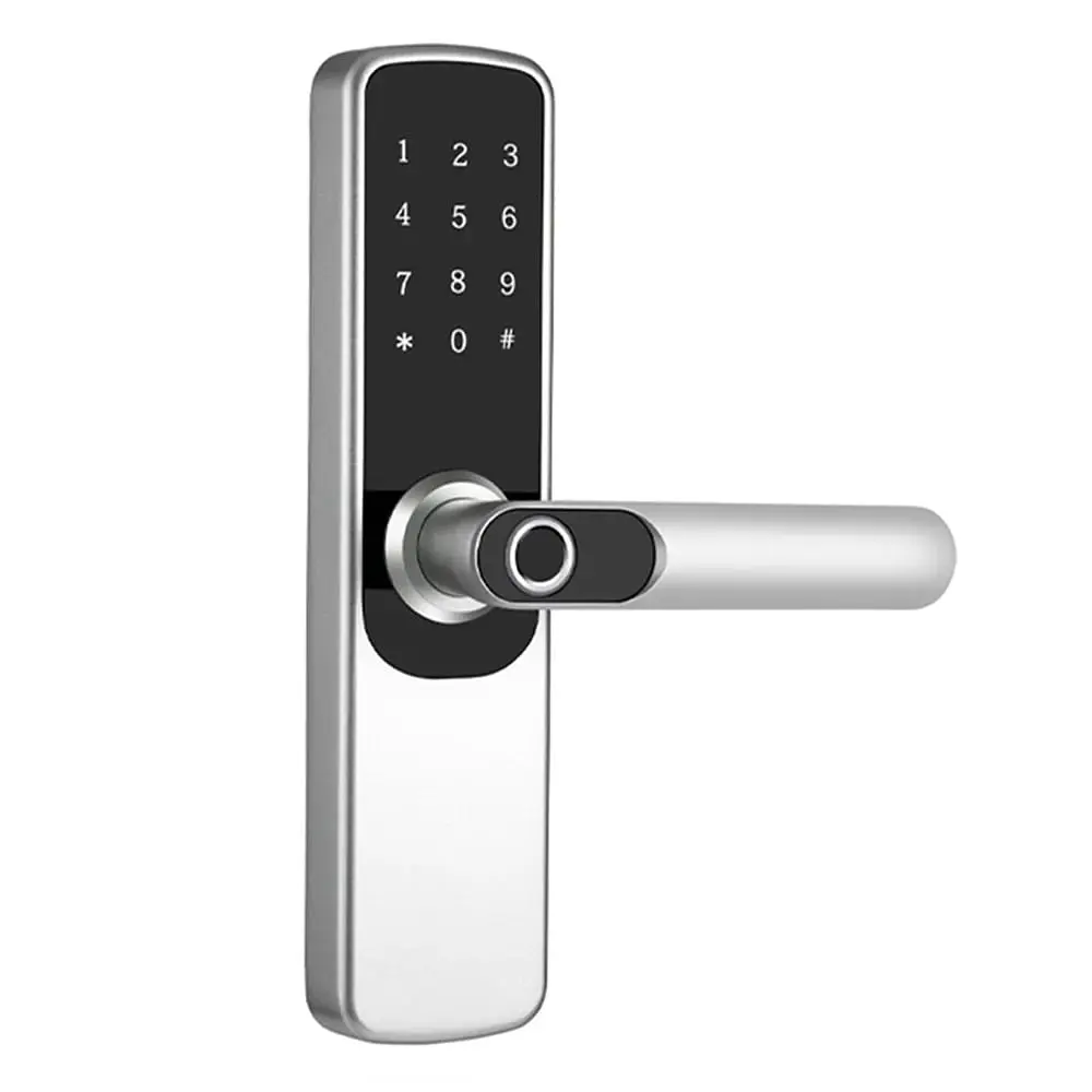Замок біометричний автономний Trinix TRL-5204BTF Silver з Bluetooth, зчитувачем відбитків пальців і карт Mifare (65-00065) - фото 2