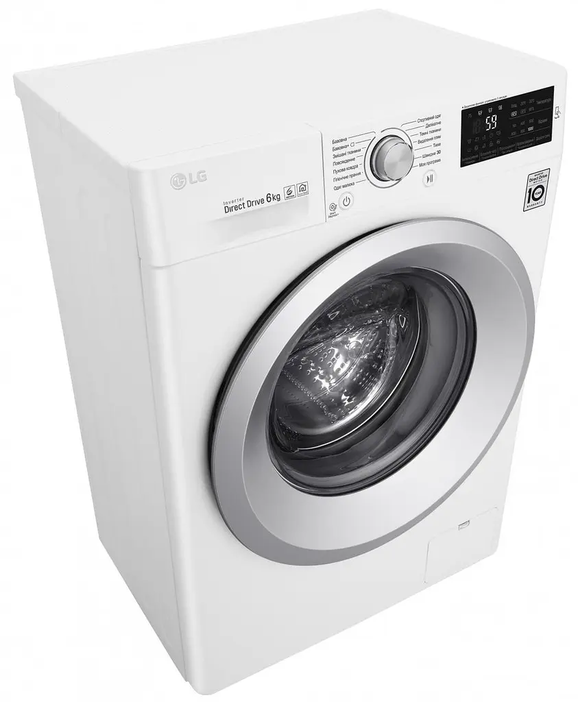 Стиральная машина LG с фронтальной загрузкой F0J5NN4W, 6кг, 1000, A+++, Пар, глубина 45см, Дисплей, Инвертор, Белый (F0J5NN4W) - фото 4