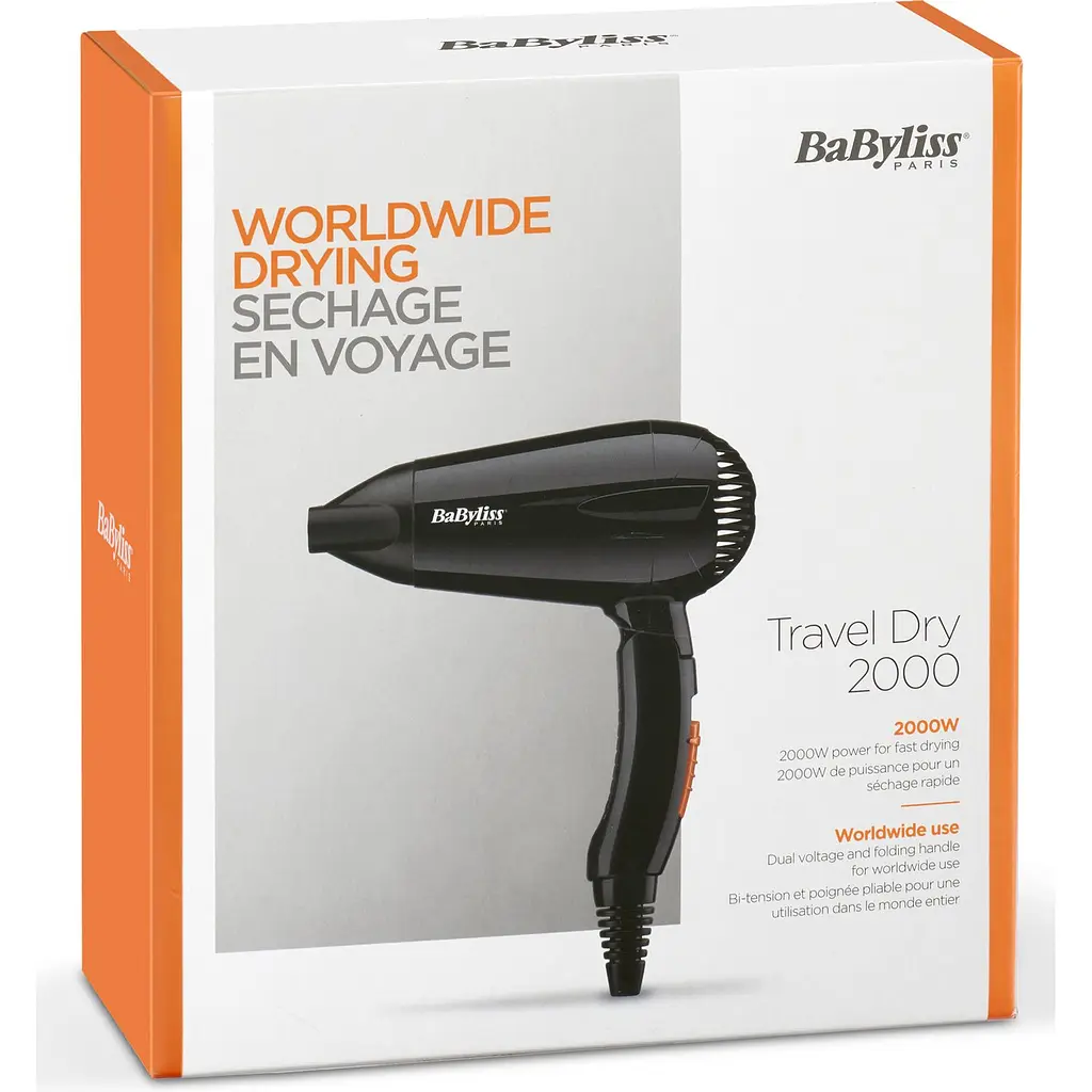 Фен Babyliss Travel Dry 2000 Вт чорний (5344E) - фото 8