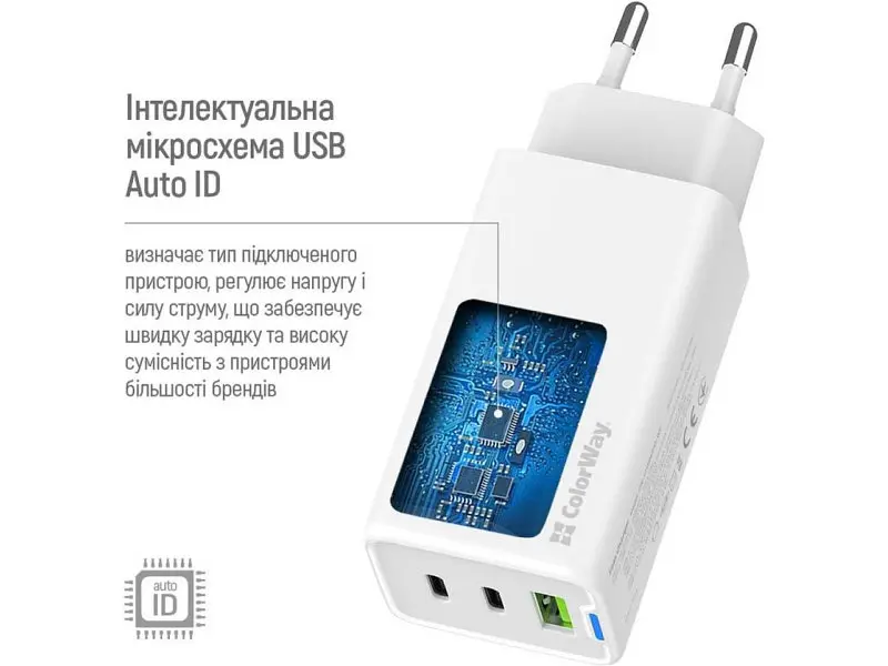 Мережевий зарядний пристрій ColorWay CW-CHS058PD-WT - фото 3