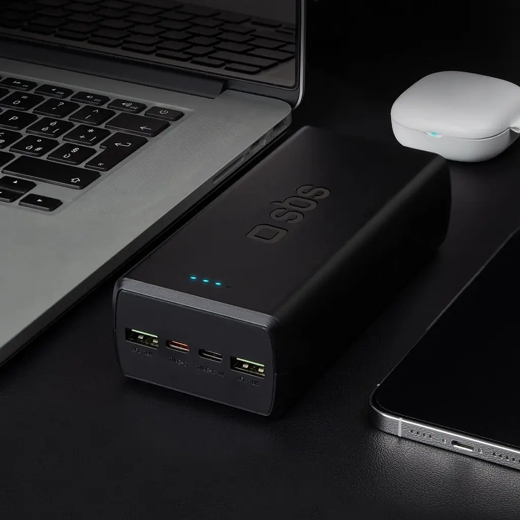 Універсальна мобільна батарея SBS 30000mAh 20W PD,QC 2xUSB-A 2xUSB-C Black (TTBB30000PD20K) - фото 5