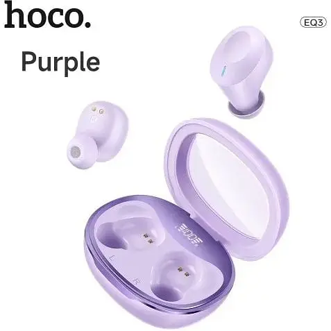 Наушники беспроводные Hoco EQ3 Samrt TWS с поддержкой Сири фиолетовые 6931474798589 - фото 5