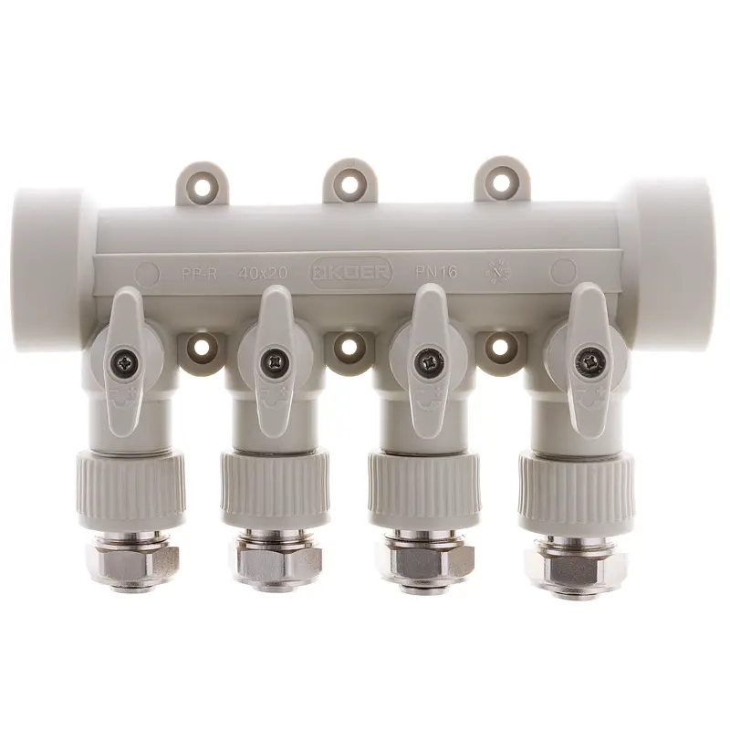 Колектор розподільний Koer 4-way з фітингом (40x20) PPR K0192.Pro KP2557 - фото 2