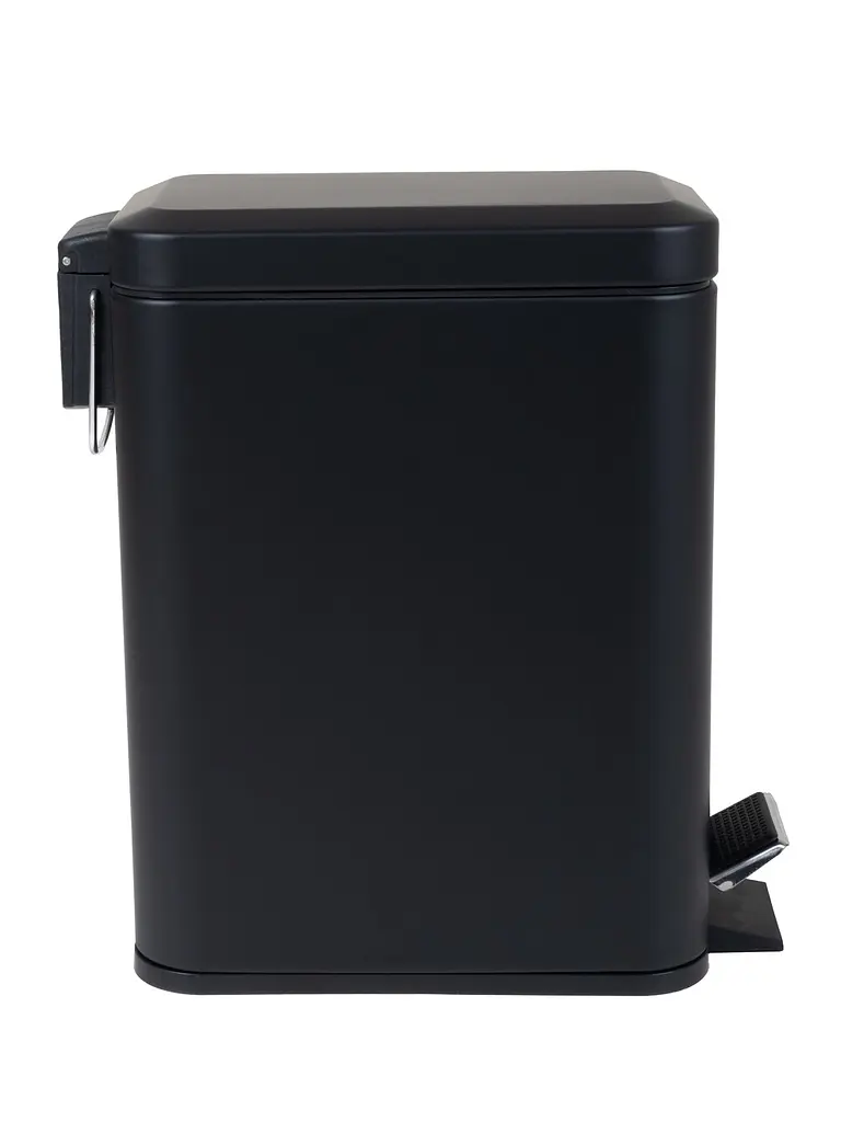 Відро для сміття Zerix Sansa-TC0105 5 л з плавним закриттям прямокутне Black ZX5894, Чорний матовий - фото 4