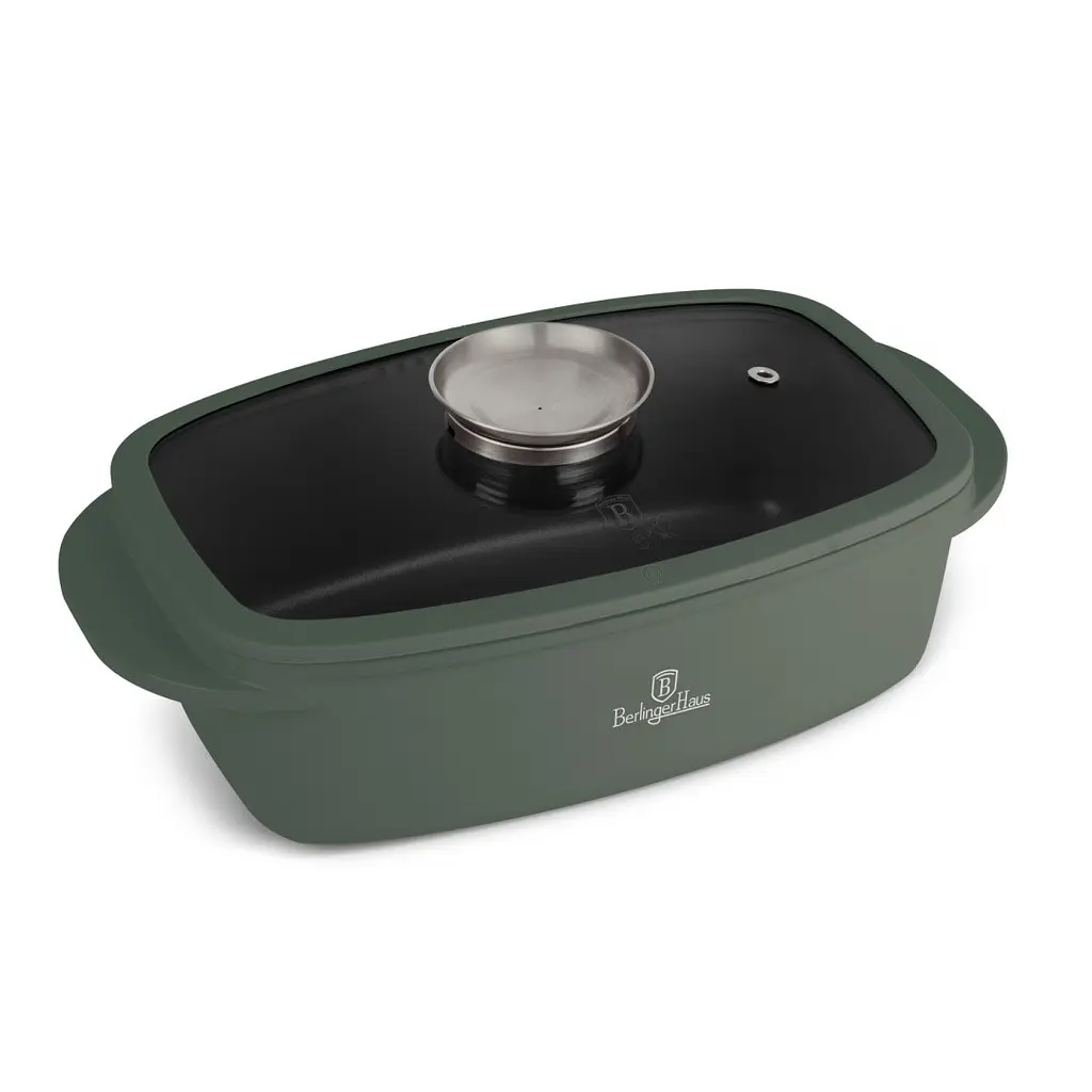 Жаровня зі скляною кришкою і ручкою ароматизації Matte Green Collection Berlinger Haus kuh0014077