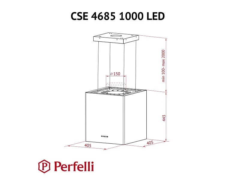 Витяжка Perfelli CSE 4685 I 1000 LED - фото 11