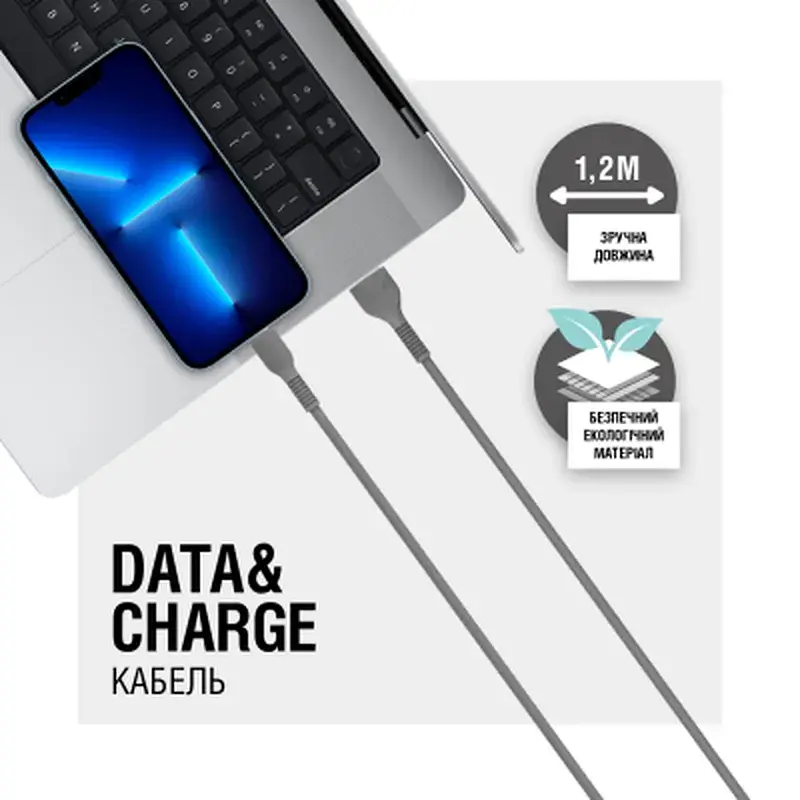 Дата кабель USB 2.0 AM to USB-C 1.2m Black ACCLAB (1283126518232) - фото 4