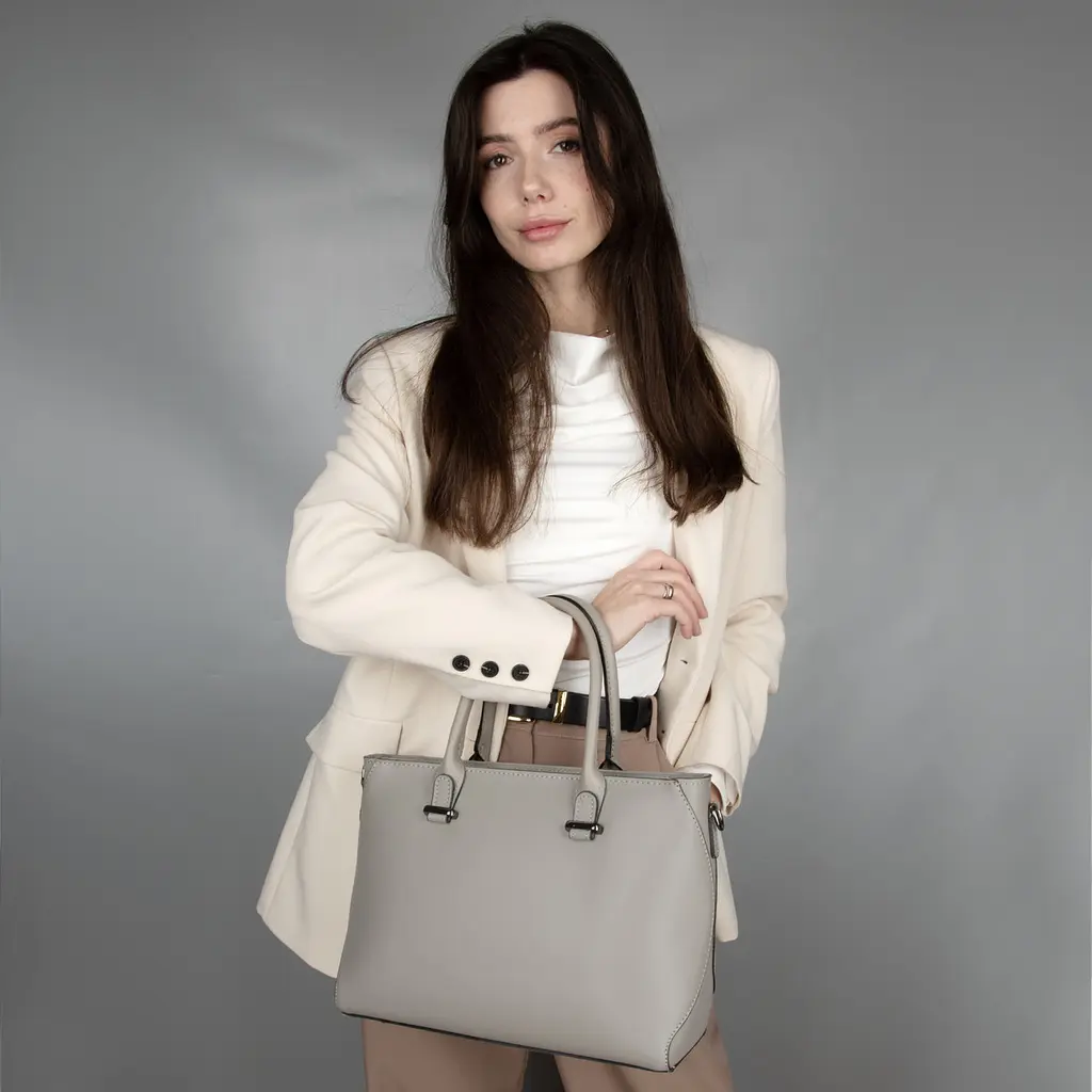 Сумка жіноча шкіряна ділова Virginia Conti 03833 офісна капучіно - фото 5