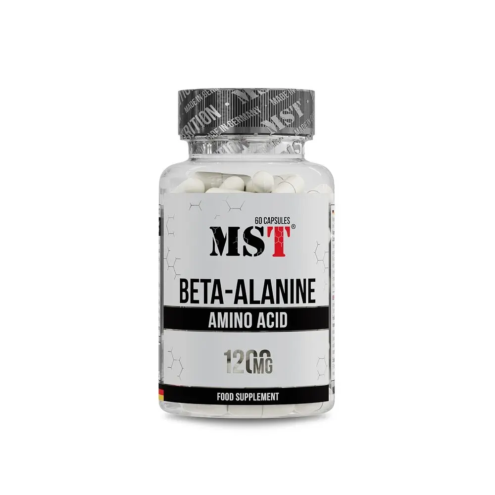 Бета-аланін MST Nutrition Beta-Alanine, 60 капсул для підтримки м'язів