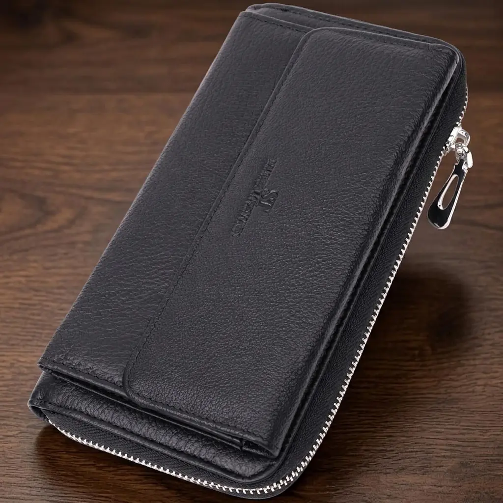 Функціональний гаманець-клатч унісекс з натуральної шкіри ST Leather 22529 чорний - фото 11