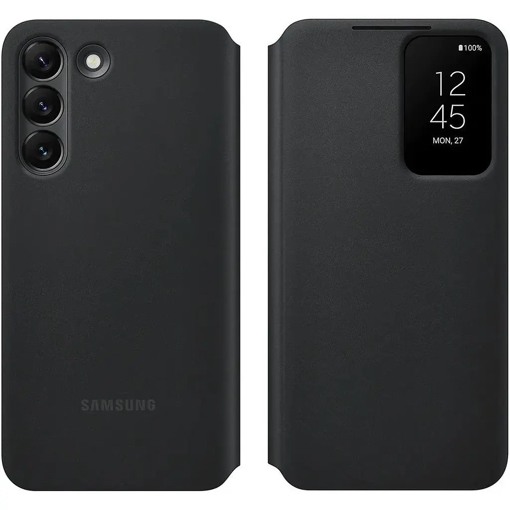 Оригінальний чохол-книжка Samsung для Galaxy S22 Plus S-View Clear View Cover (6.6") Чорний (EF-ZS906CBEGRU) - фото 4
