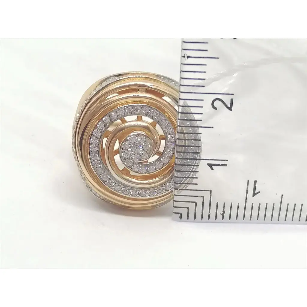 Золоте кільце Родинні коштовності з фіанітами. 1710379 17,5 - фото 5