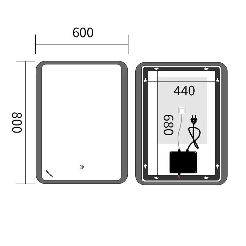 Дзеркало Mixxus Premium Olivary MR19-80x60-Reverse MP6628 - фото 4