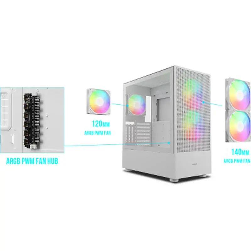 Корпус для ПК Gamdias TALOS M3 MESH WH (4711514500905) - фото 10